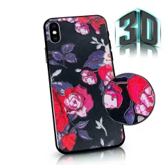   3D Virágmintás tok - Apple iPhone 11 Pro Max (6.5) 2019 szilikon tok fekete