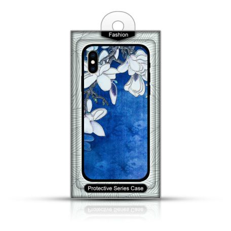 3D Virágmintás tok - Apple iPhone 11 Pro Max (6.5) 2019 szilikon tok kék