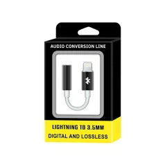   Lightning - 3,5 mm-es jack jack átalakító adapter fekete (SX-01)