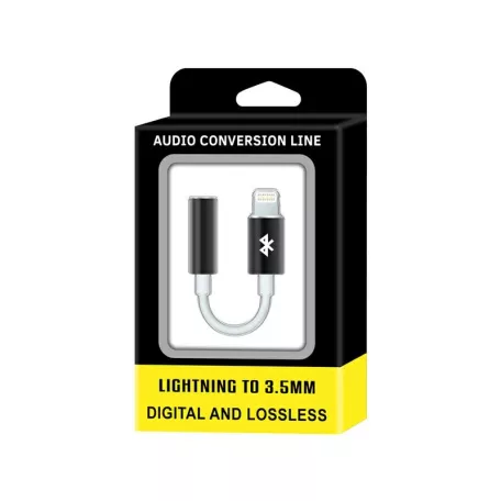Lightning - 3,5 mm-es jack jack átalakító adapter fekete (SX-01)