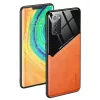 Lens tok - Xiaomi Redmi 9T / Poco M3 narancssárga üveg / bőr tok beépített mágneskoronggal