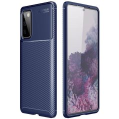   Samsung G990 Galaxy S21 (2021) Carbon Fiber ütésálló szilikon tok kék