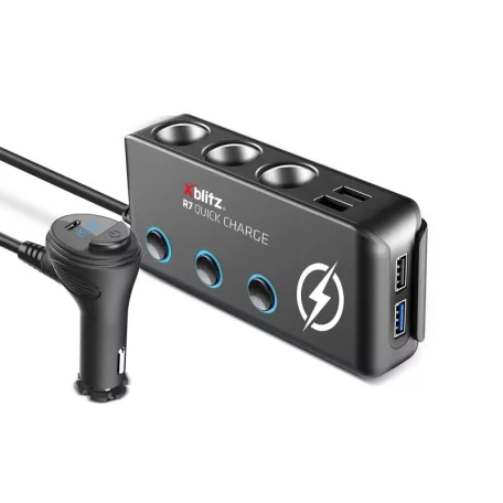 Xblitz R7 12/24V autós szivargyújtó elosztó gyorstöltéssel + 4X USB(Quickcharge 3.0, 2.4A), 1X USB-C