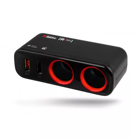 Xblitz R1 12/24V autós szivargyújtó elosztó gyorstöltéssel + 2X USB(Quickcharge 3.0, 2.4A)