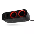 Xblitz R1 12/24V autós szivargyújtó elosztó gyorstöltéssel + 2X USB(Quickcharge 3.0, 2.4A)