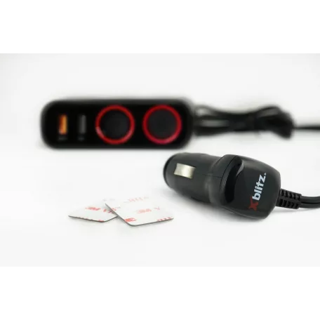 Xblitz R1 12/24V autós szivargyújtó elosztó gyorstöltéssel + 2X USB(Quickcharge 3.0, 2.4A)