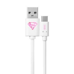   USB kábel DC - Superman 001 USB - MicroUSB adatkábel 1m fehér