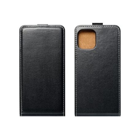 Slim Flexi Fresh flip tok -  Apple iPhone 12 / 12 Pro 2020 (6.1) lefelé nyíló mágneses könyv tok szilikon belsővel fekete