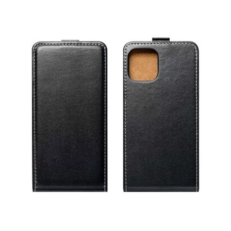 Slim Flexi Fresh flip tok -  Samsung A325 Galaxy A32 4G lefelé nyíló mágneses könyv tok szilikon belsővel fekete