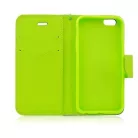 Fancy Apple iPhone 13 Mini (5.4) oldalra nyíló mágneses könyv tok szilikon belsővel kék - lime