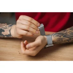   Forcell F-DESIGN Apple Watch 38mm/ 40mm/ 41mm fém óraszíj ezüst