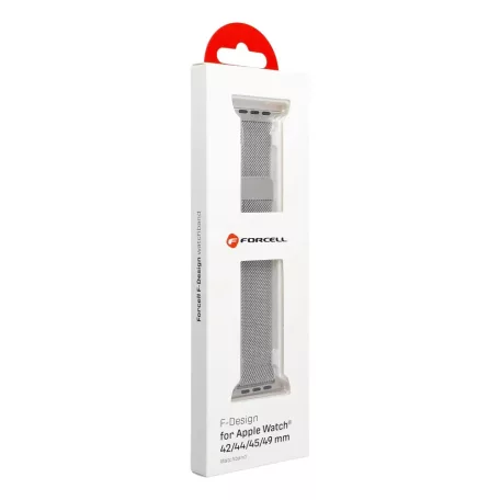 Forcell F-DESIGN Apple Watch 42mm/ 44mm/ 45mm/ 49mm fém óraszíj ezüst