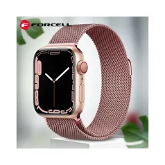   Forcell F-DESIGN Apple Watch 42mm/ 44mm/ 45mm/ 49mm fém óraszíj rozéarany