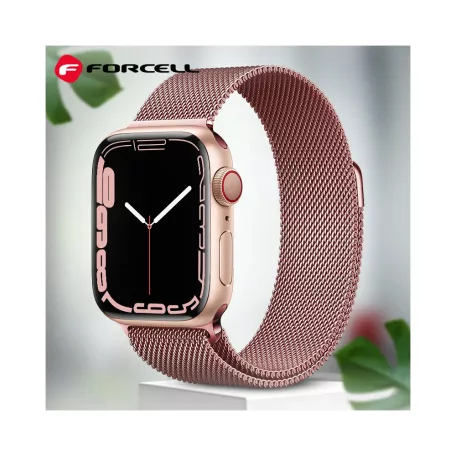 Forcell F-DESIGN Apple Watch 42mm/ 44mm/ 45mm/ 49mm fém óraszíj rozéarany