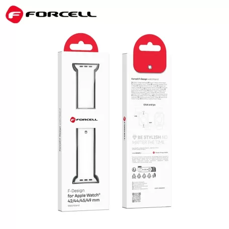 Forcell F-DESIGN Apple Watch 42mm/ 44mm/ 45mm/ 49mm szilikon óraszíj fehér
