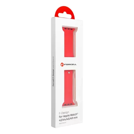 Forcell F-DESIGN Apple Watch 42mm/ 44mm/ 45mm/ 49mm szilikon óraszíj piros