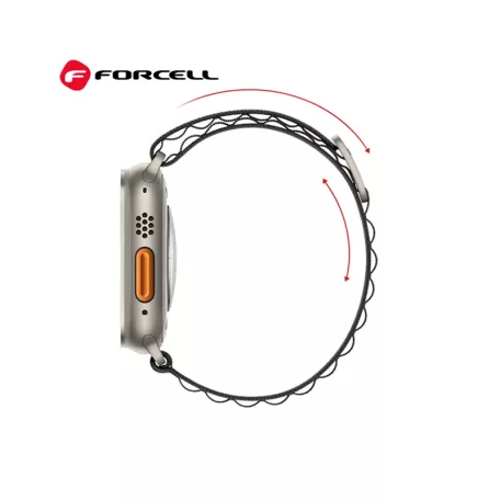 Forcell F-DESIGN Apple Watch 38mm/ 40mm/ 41mm poliészter óraszíj fekete