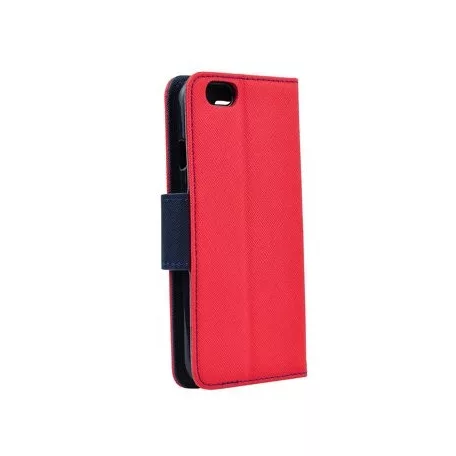 Fancy Xiaomi Redmi Note 14 4G (163,3mm) oldalra nyíló mágneses könyv tok szilikon belsővel piros - kék