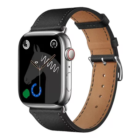 Forcell F-DESIGN FA20 Apple Watch 38mm/ 40mm/ 41mm ökobőr óraszíj fekete