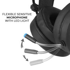   Marvel fejhallgató - Deadpool 001 USB-s gamer fejhallgató RGB színes LED világítással, állítható mikrofonnal (MHPGDPOOL001)