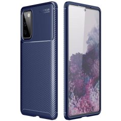   Samsung A525 / A526 / A528 Galaxy A52 4G / 5G / A52s (2020) Carbon Fiber ütésálló szilikon tok kék