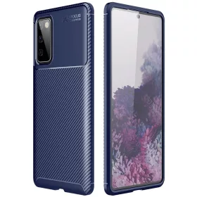   Apple iPhone 13 Pro Max (6.7) Carbon Fiber ütésálló szilikon tok kék