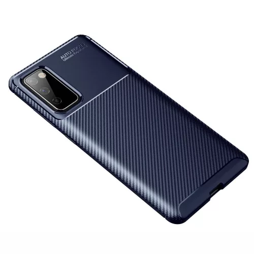 Apple iPhone 13 Pro Max (6.7) Carbon Fiber ütésálló szilikon tok kék