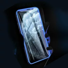   Fluoreszkáló Apple iPhone 12 Pro Max (6.7) előlapi üvegfólia kék