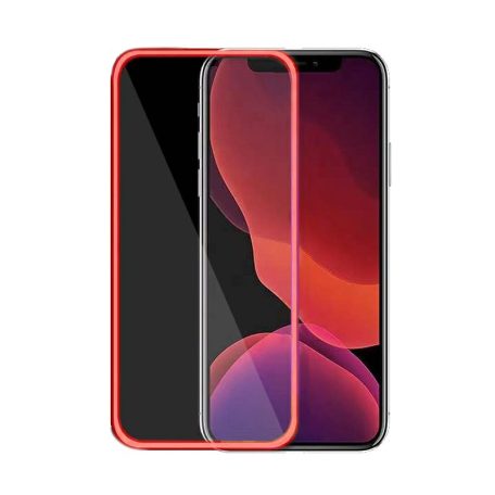 Fluoreszkáló Apple iPhone 13 Pro Max (6.7) előlapi üvegfólia piros