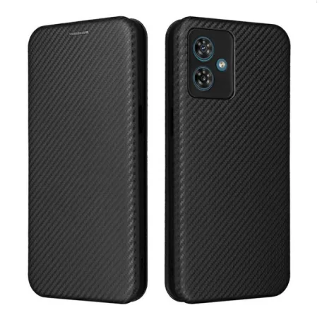 Enviro Fiber Samsung S911 Galaxy S23 (2023) oldalra nyíló mágneses könyv tok szilikon belsővel fekete