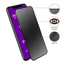   AG Privacy Anti-Static Apple iPhone XS Max / iPhone 11 Pro Max (6.5) MATT kijelzővédő üvegfólia betekintés elleni védelemmel