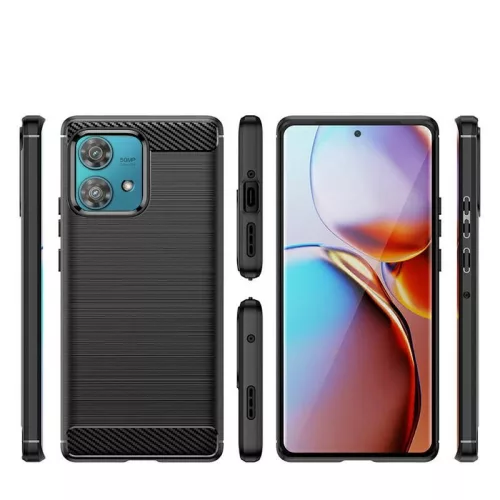 Carbon Pro Xiaomi Redmi Note 13 Pro Plus 5G ütésálló TPU vékony szilikon tok fekete