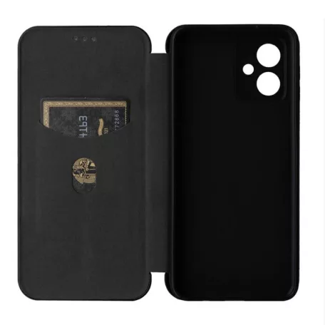 Enviro Fiber Samsung S926 Galaxy S24 Plus (2024) oldalra nyíló mágneses könyv tok szilikon belsővel fekete