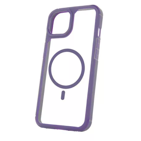 Mag Rim Case Apple iPhone 16 (6.1) átlátszó TPU/PC MagSafe tok lila kerettel