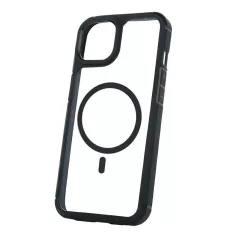   Mag Rim Case Apple iPhone 16 Pro Max (6.9) átlátszó TPU/PC MagSafe tok fekete kerettel
