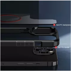   Mag Rim Case Apple iPhone 16 Pro Max (6.9) átlátszó TPU/PC MagSafe tok fekete kerettel