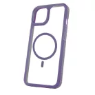 Mag Rim Case Apple iPhone 16 Pro Max (6.9) átlátszó TPU/PC MagSafe tok lila kerettel