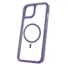   Mag Rim Case Apple iPhone 16 Plus (6.7) átlátszó TPU/PC MagSafe tok lila kerettel
