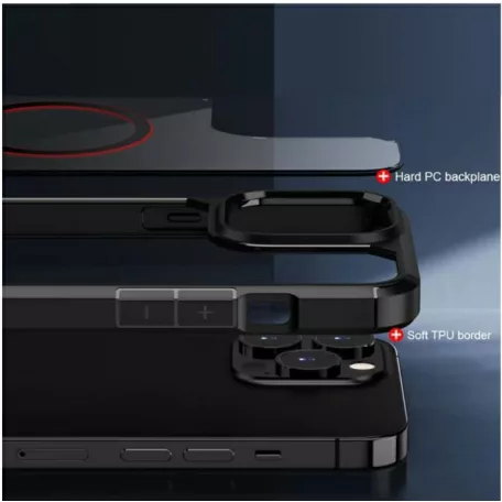 Mag Rim Case Samsung S921 Galaxy S24 (2024) átlátszó TPU/PC MagSafe tok szürke kerettel