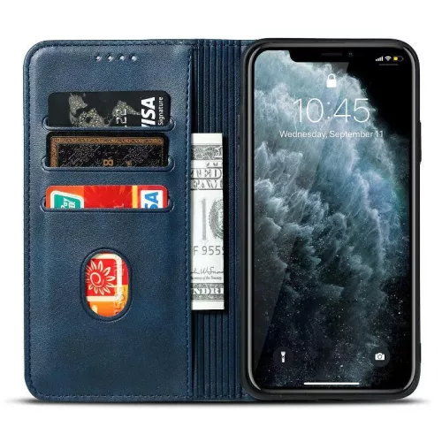 Marva Wallet Samsung A276 Galaxy A27 5G oldalra nyíló ökobőr könyvtok szilikon belsővel kék