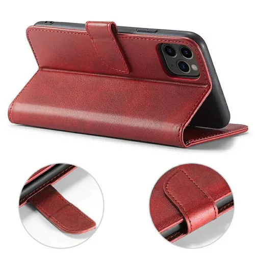 Marva Wallet Samsung Galaxy A17 5G / A26 5G oldalra nyíló ökobőr könyvtok szilikon belsővel piros