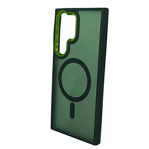 Magsafe Samsung Galaxy S25 Ultra TPU/PC tok (vezetéknélküli töltéshez) zöld