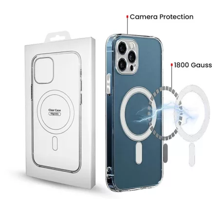 Magsafe Apple iPhone 17 Pro (6.3) TPU/PC tok (vezetéknélküli töltéshez) átlátszó