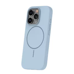   Silicon Thin Mag Apple iPhone 16e / 17e (6.1) Magsafe TPU tok világoskék