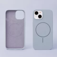   Silicon Thin Mag Apple iPhone 16e / 17e (6.1) Magsafe TPU tok világoskék