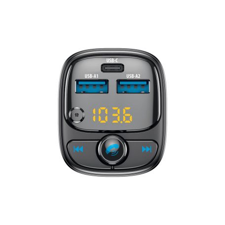 Forever TR-370 FM Transmitter és autós töltő USB Type-A 12W, USB Type-C 30W