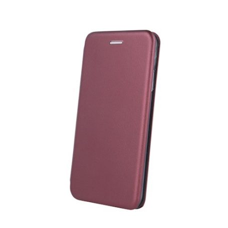 Forcell Elegance Samsung A556 Galaxy A55 5G oldalra nyíló mágneses könyv tok szilikon belsővel burgundi
