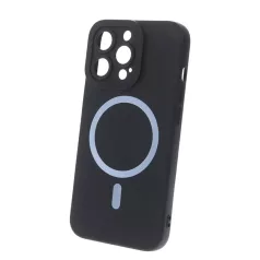   Silicon Mag Case Apple iPhone 15 (6.1) kameravédős szilikon tok fekete