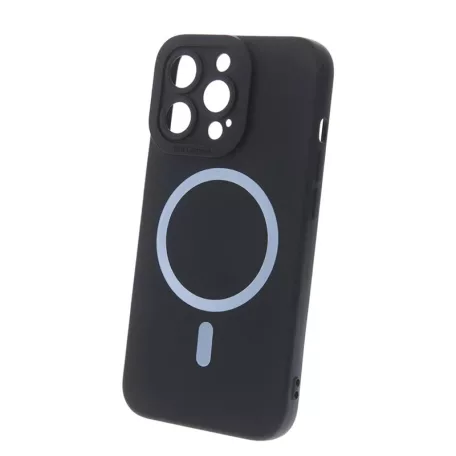 Silicon Mag Case Apple iPhone 15 (6.1) kameravédős szilikon tok fekete