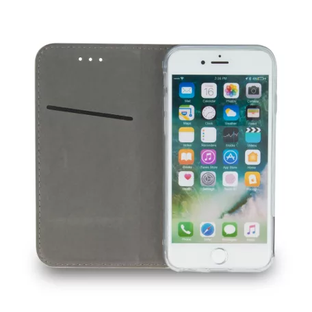 Smart magnet Apple iPhone 16 Pro (6.3) oldalra nyíló mágneses könyv tok szilikon belsővel burgundi